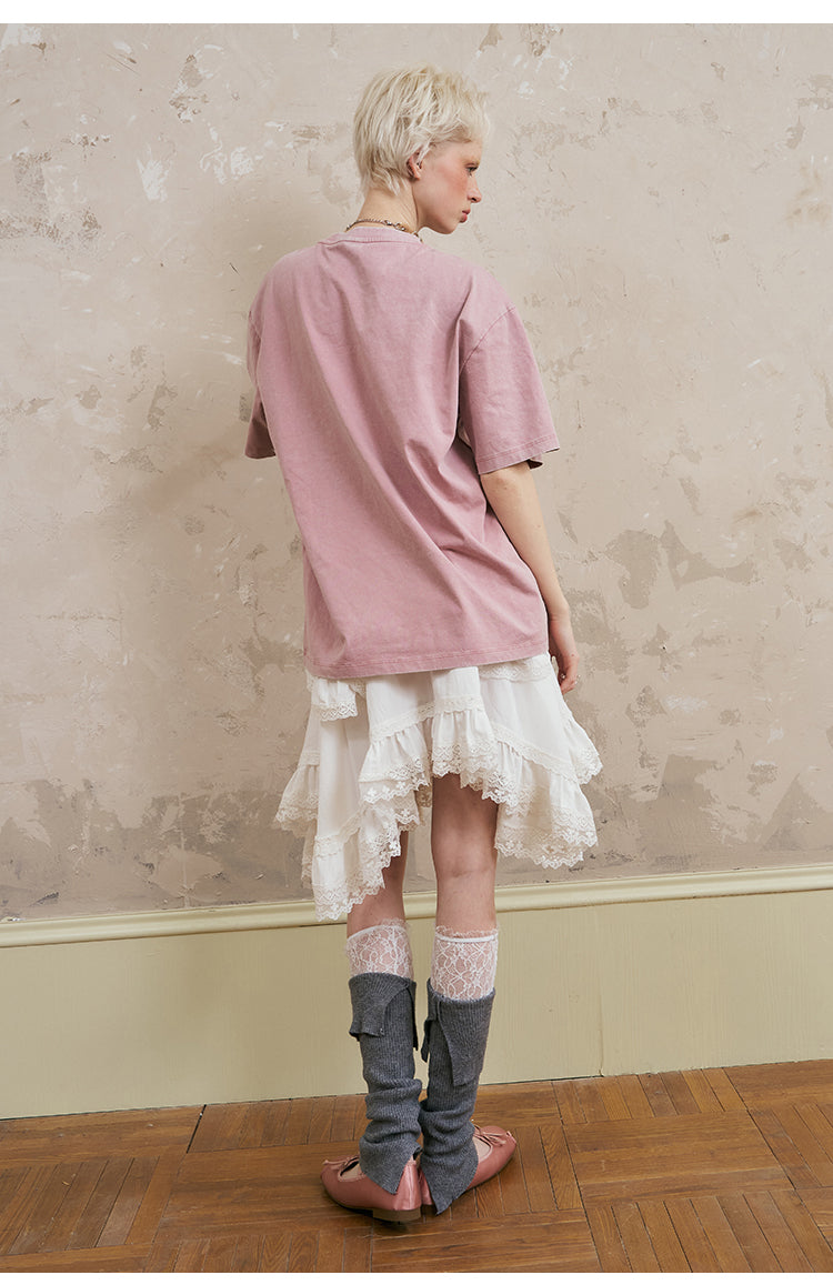 Asymmetrical Lightweight Victorian-Style Lace Skirt