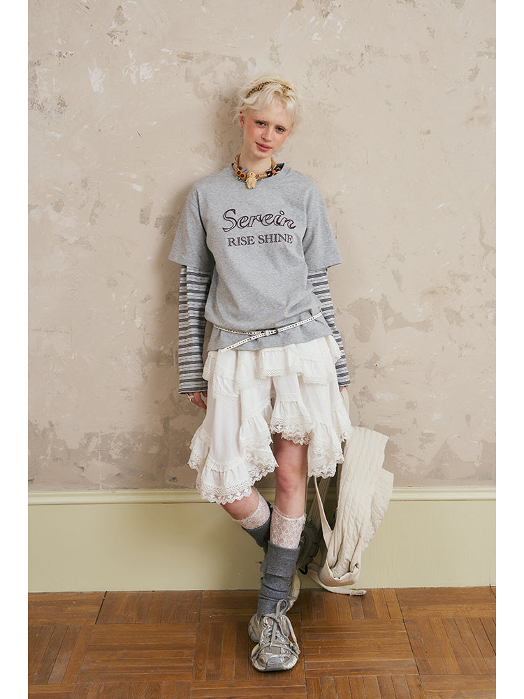 Asymmetrical Lightweight Victorian-Style Lace Skirt