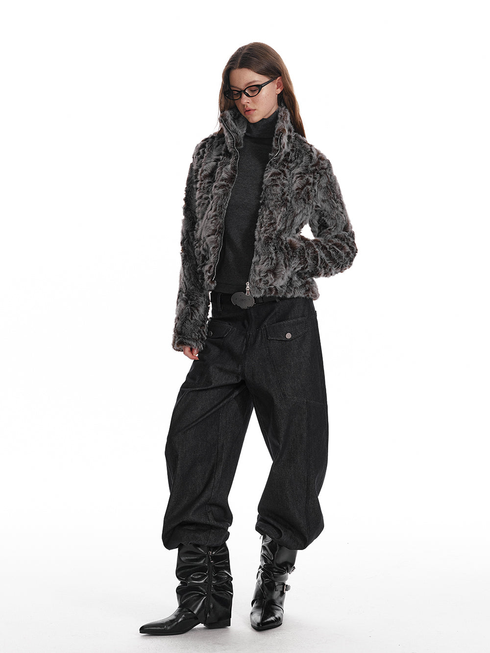 Low Rise Banana Fit Cotton Denim Pants
