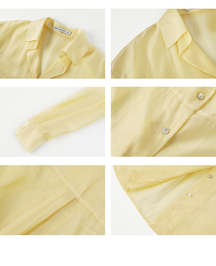 Sheer Lyocell Button-Up Shirt