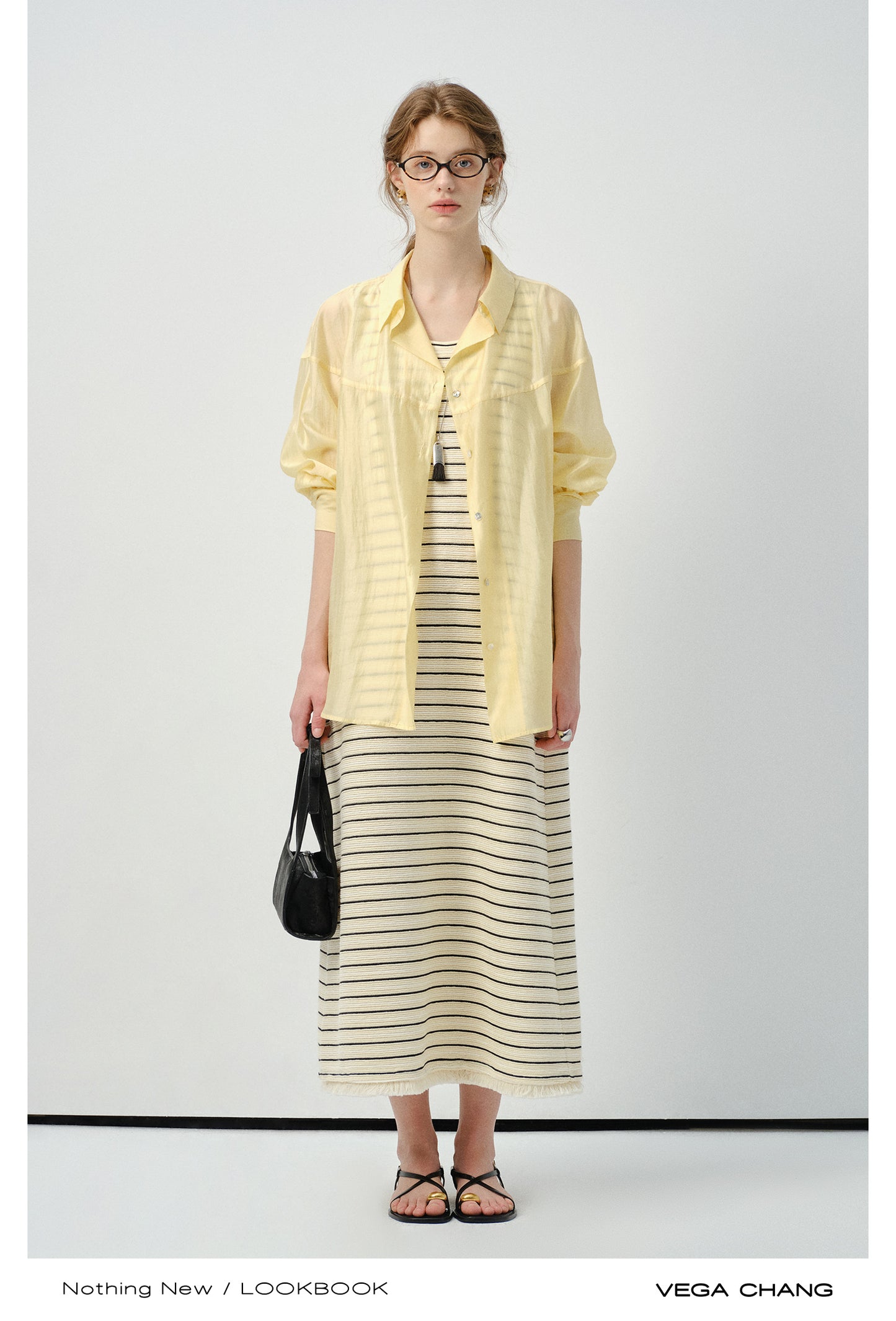 Sheer Lyocell Button-Up Shirt