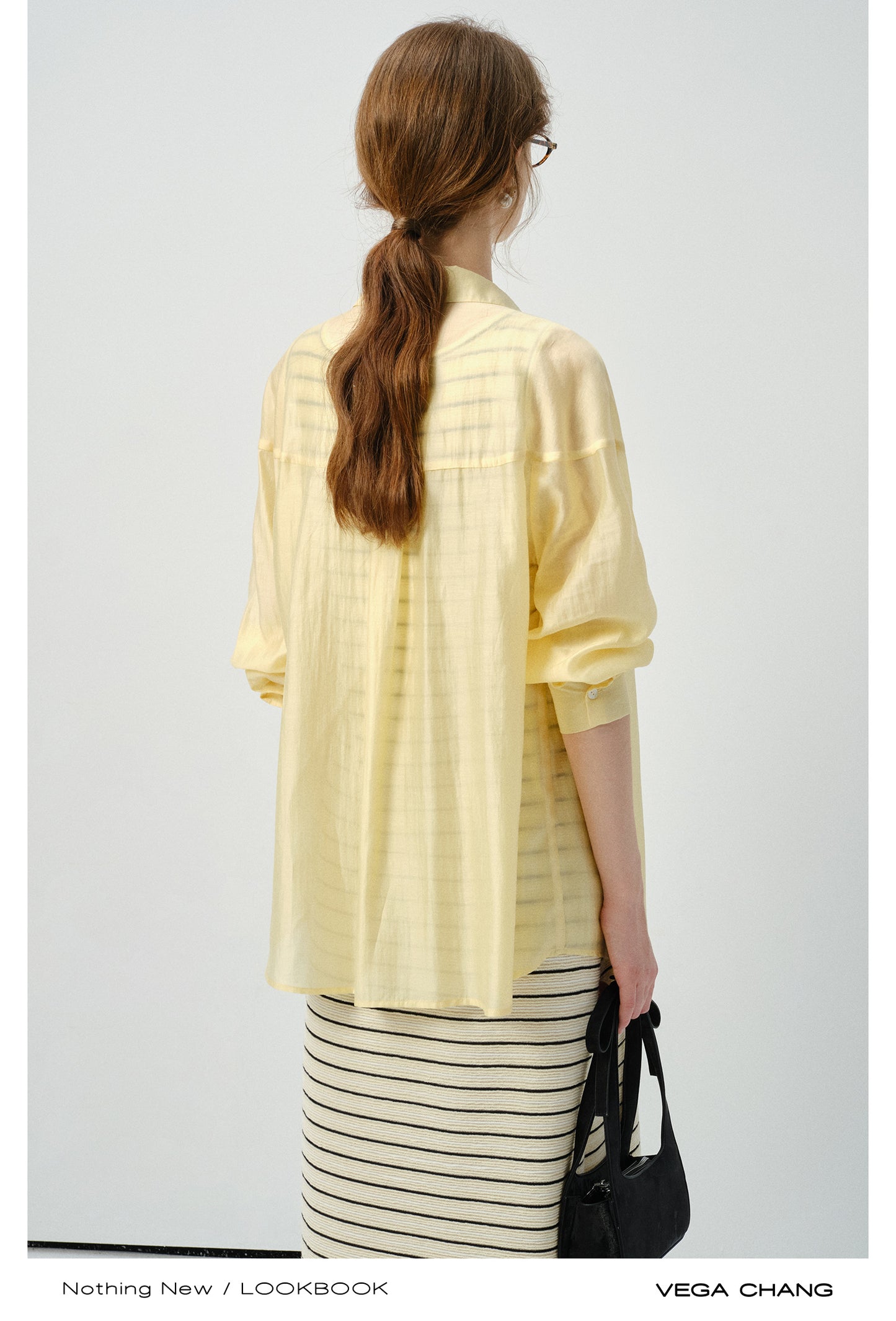 Sheer Lyocell Button-Up Shirt
