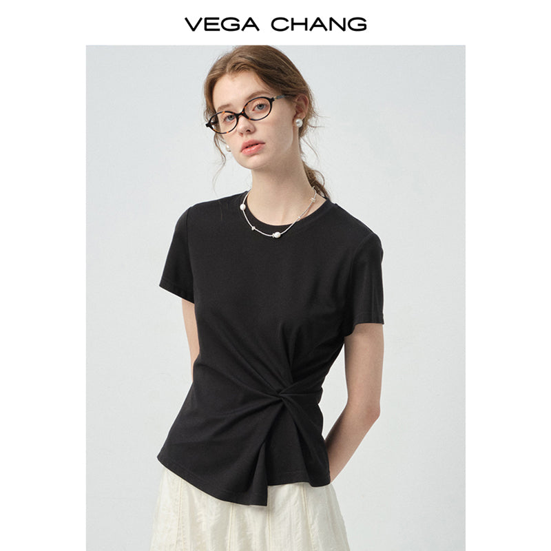 Asymmetric Twisted T-Shirt & Maxi Skirt