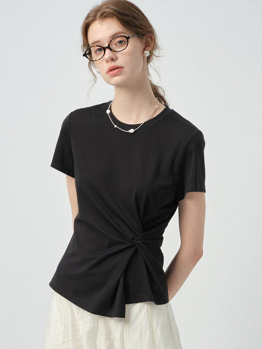 Asymmetric Twisted T-Shirt & Maxi Skirt