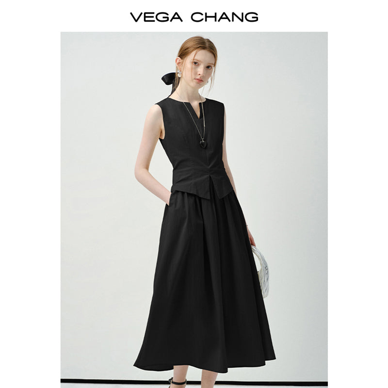Faux Two-Piece Vest Dress