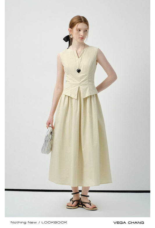 Faux Two-Piece Vest Dress