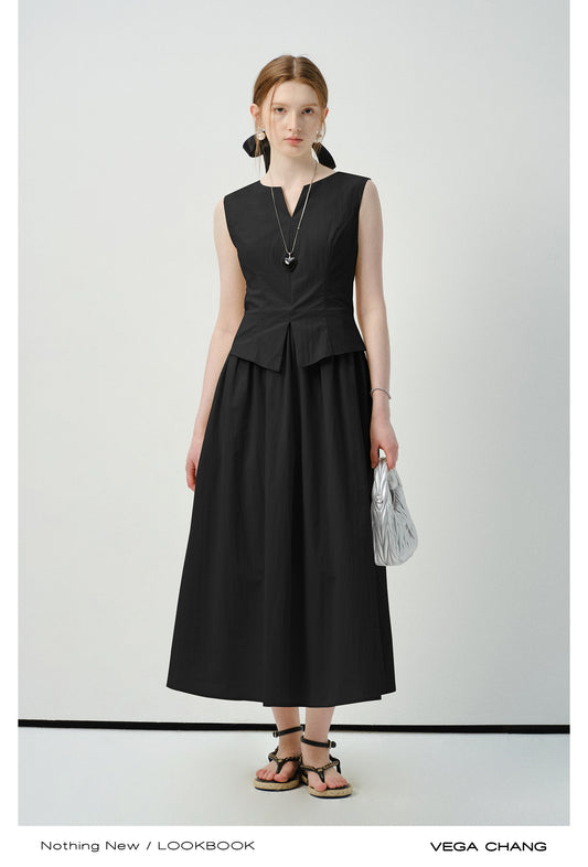 Faux Two-Piece Vest Dress