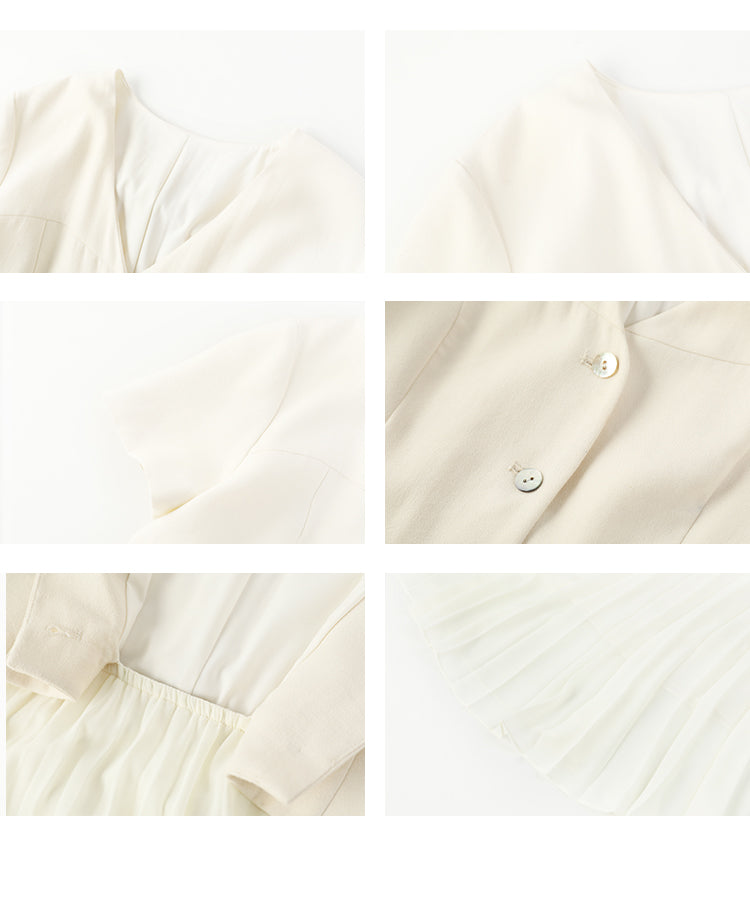 Faux Two-Piece Accordion Pleated Dress