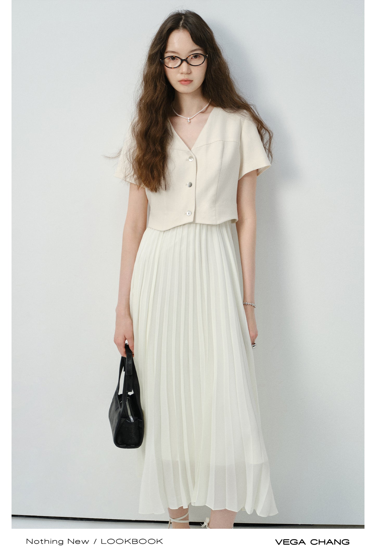 Faux Two-Piece Accordion Pleated Dress