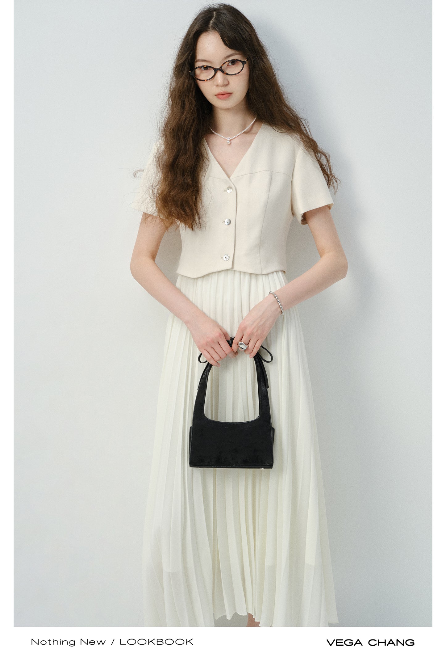 Faux Two-Piece Accordion Pleated Dress