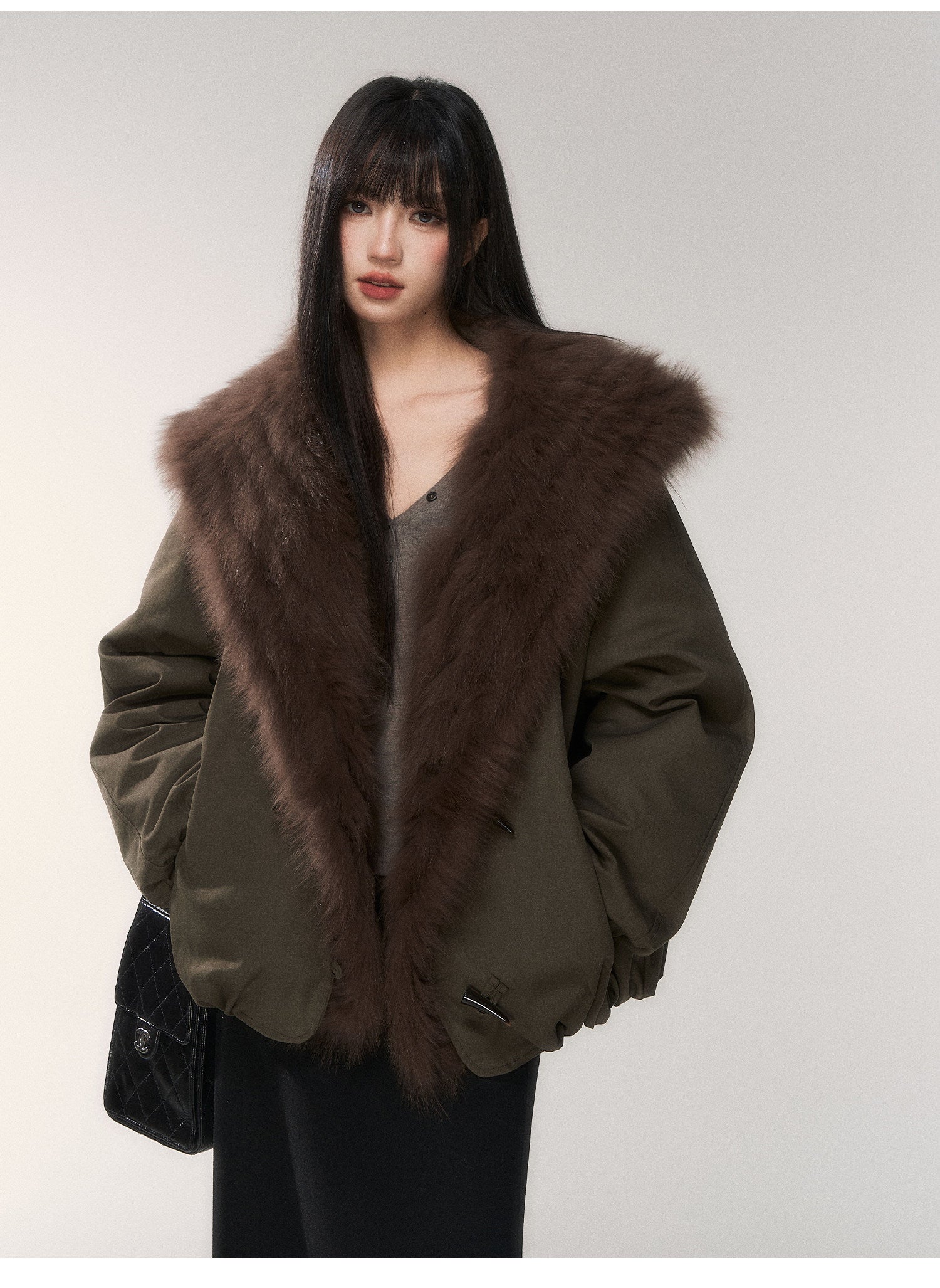 Fox Fur Trim 90% White Goose Down Jacket – MILL MINORITY