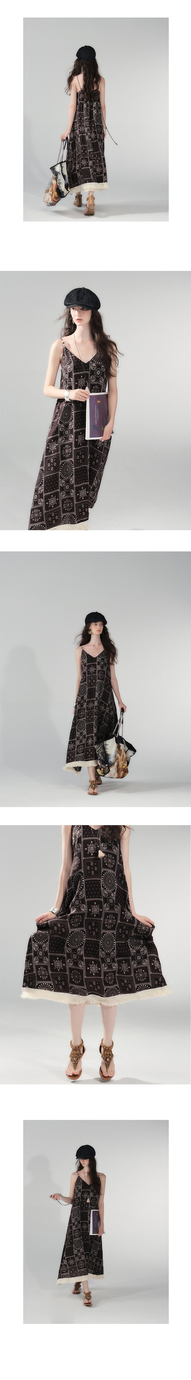 Paisley Print V-Neck Cami Dress