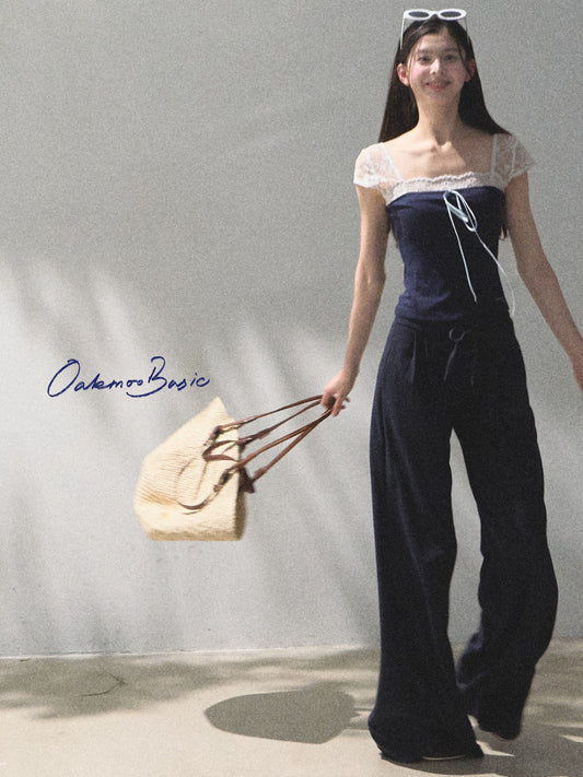 Dainty Ribbon Lace Shoulder Top