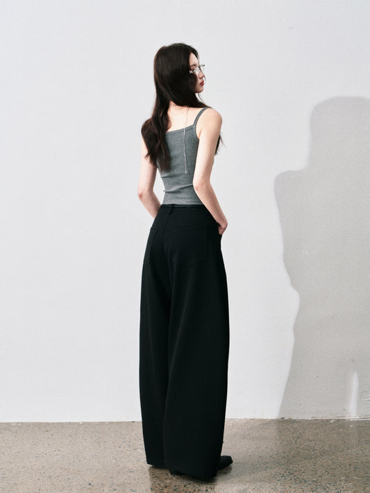 Wide-Leg Scimitar Pants With Cord Belt