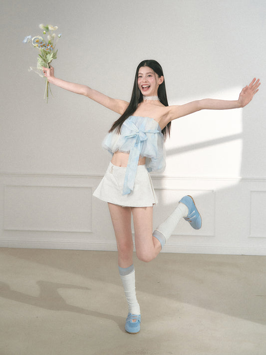 Micro A-Line Skort With Side Slit