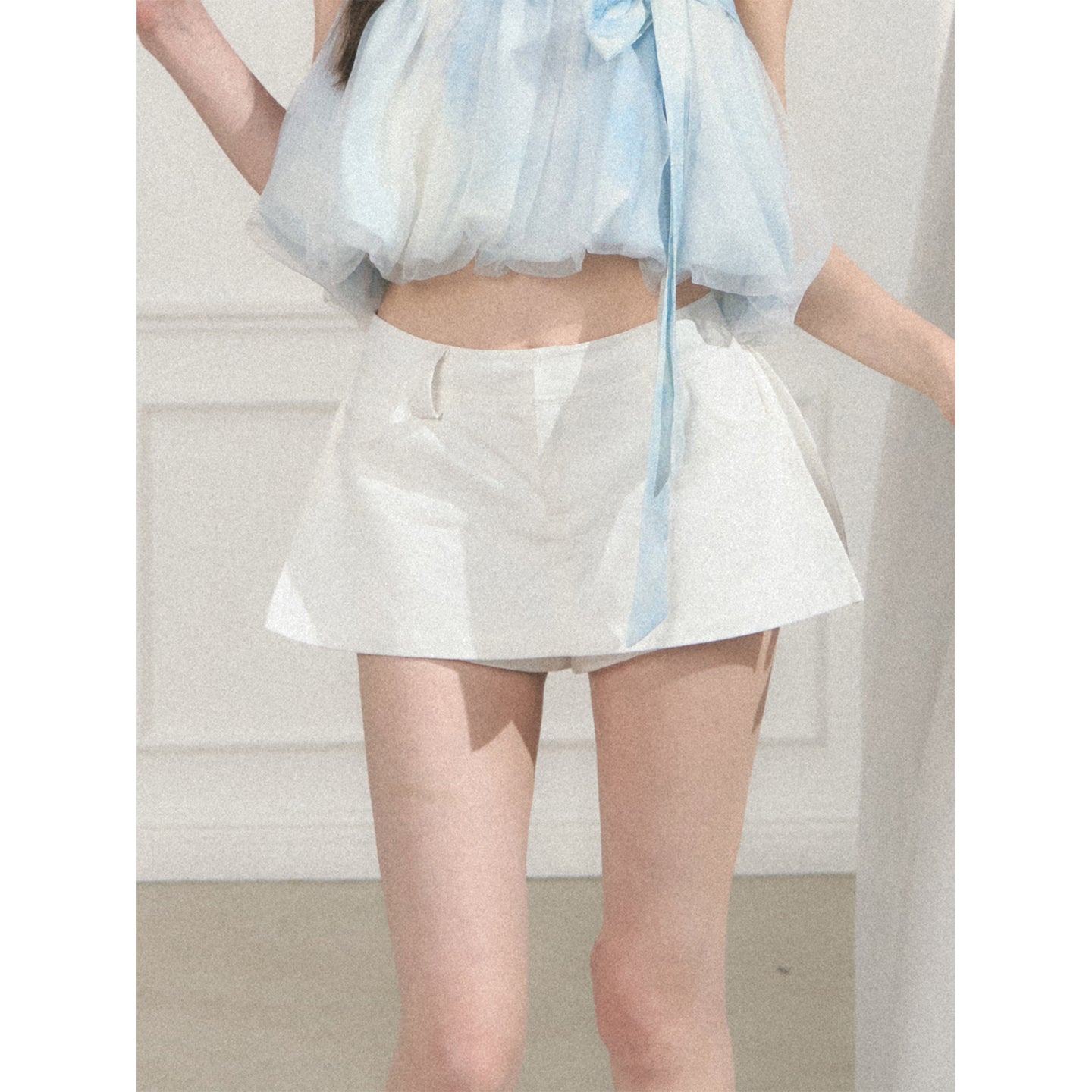 Micro A-Line Skort With Side Slit