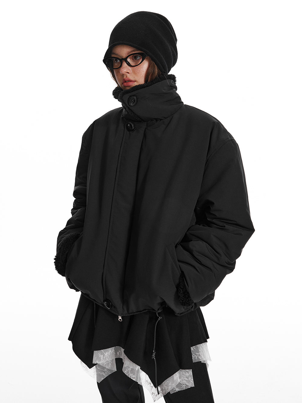 Dual-Zip Faux Fur Lined Jacket