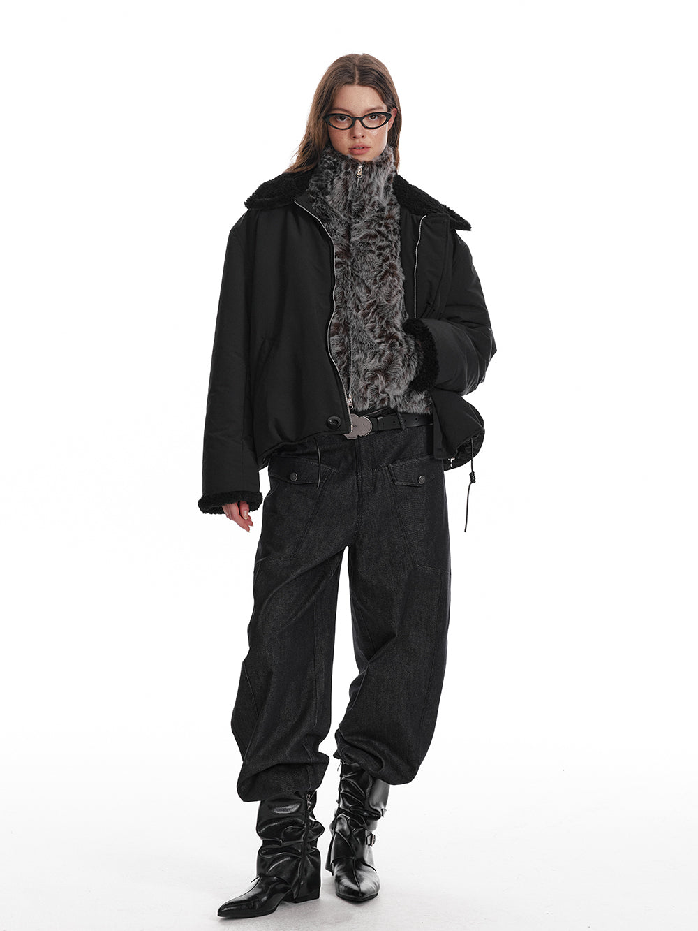 Dual-Zip Faux Fur Lined Jacket