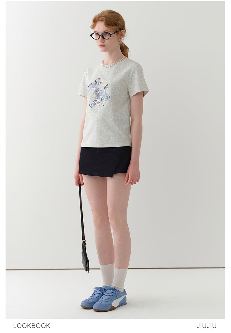 Puppy Embroidered Cotton T-Shirt