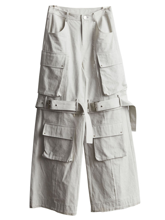 2-Way Belted Cargo Pants With Removable Hem