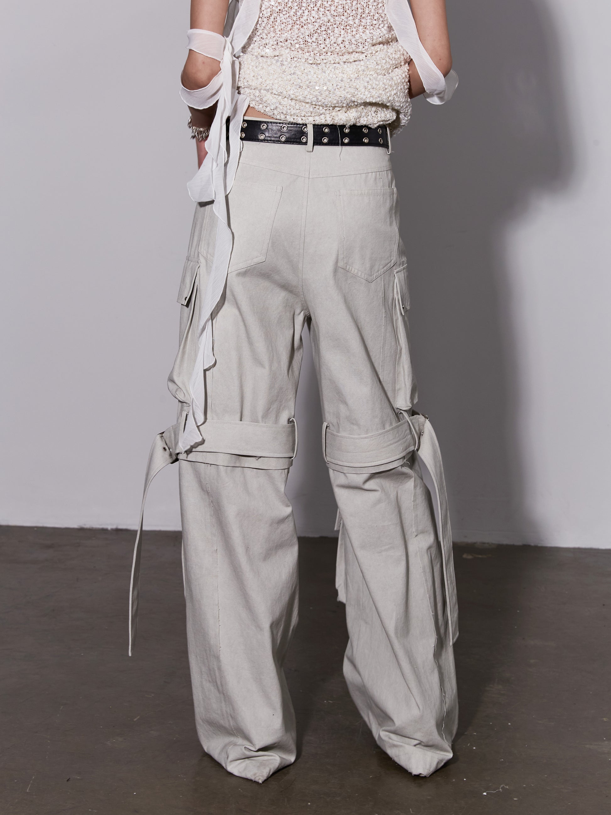 2-Way Belted Cargo Pants With Removable Hem