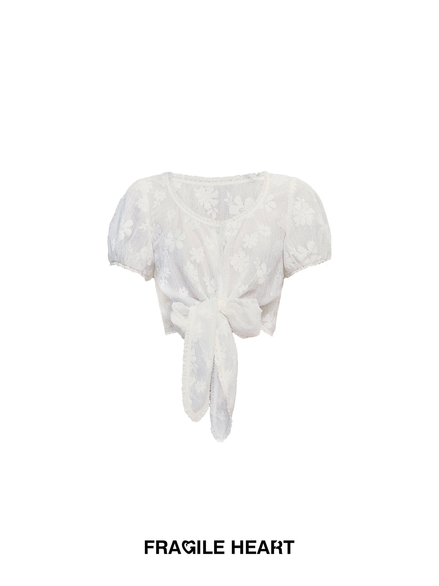 Floral Cropped Blouse With Tie Hem