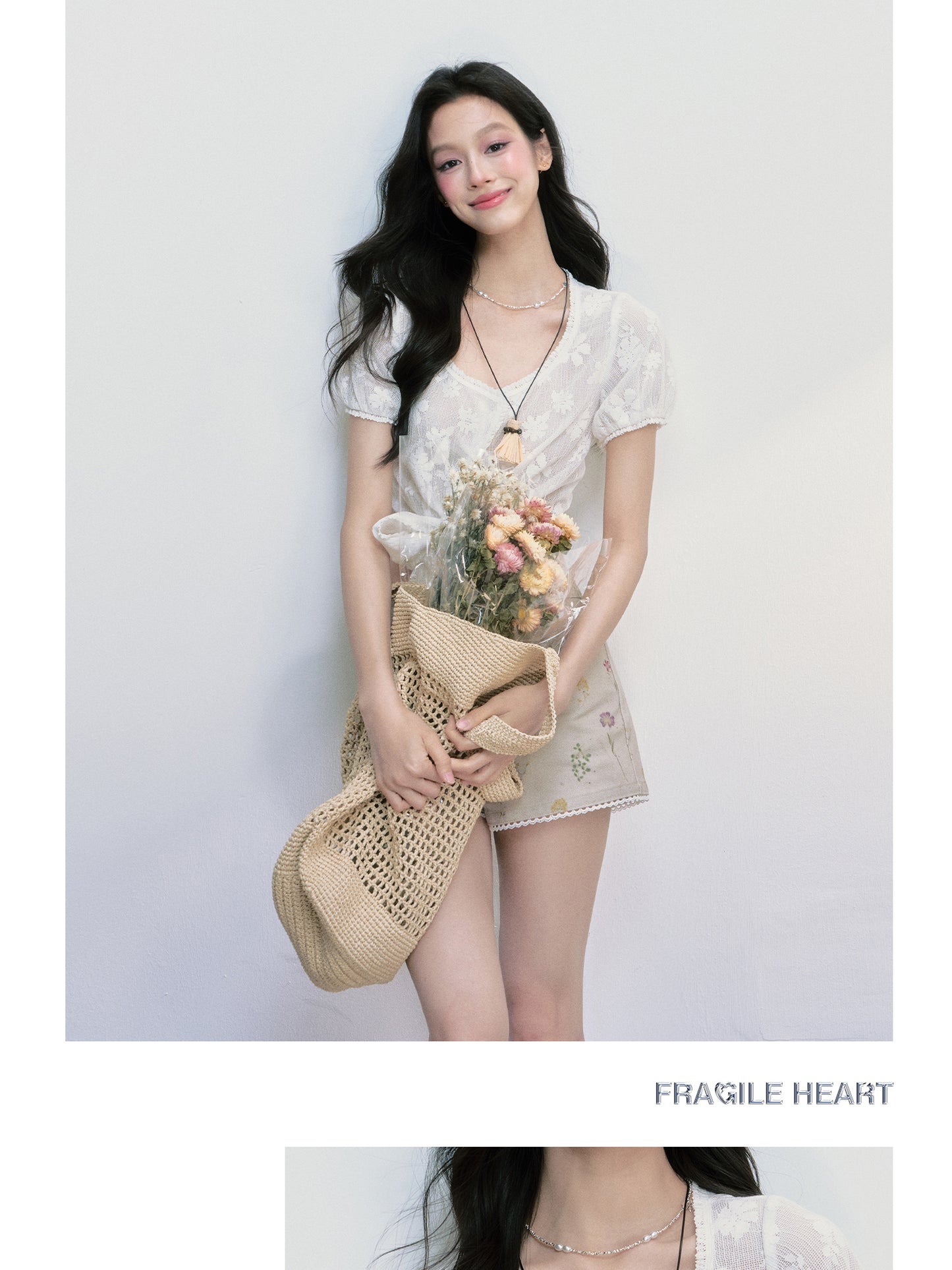Floral Cropped Blouse With Tie Hem