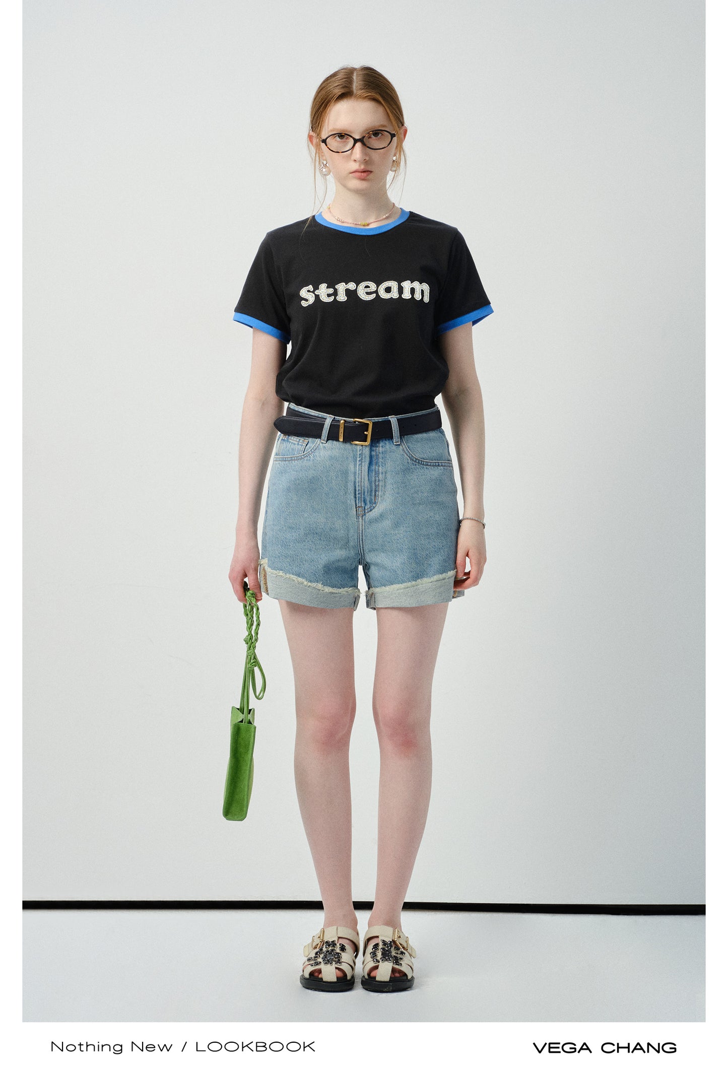 Frayed Roll-Up Denim Shorts
