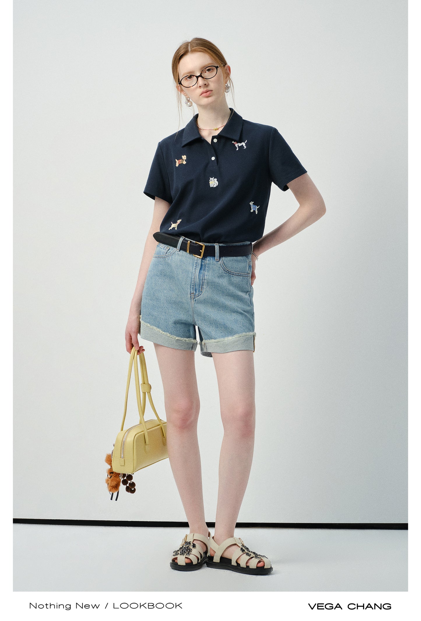Frayed Roll-Up Denim Shorts