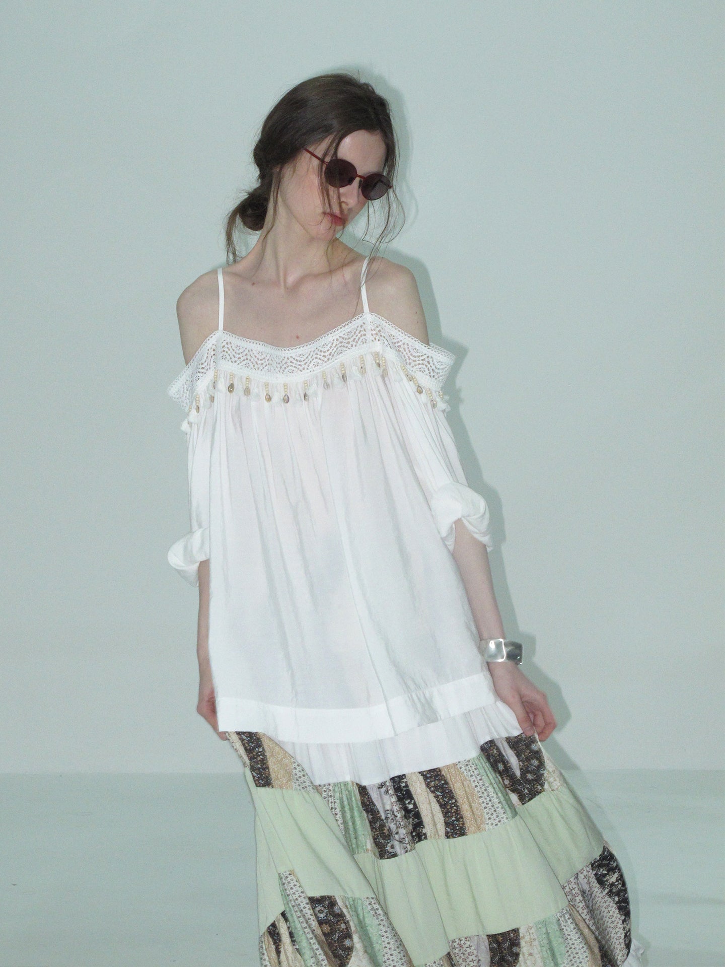 Boho Tassel Top & Patchwork Maxi Skirt