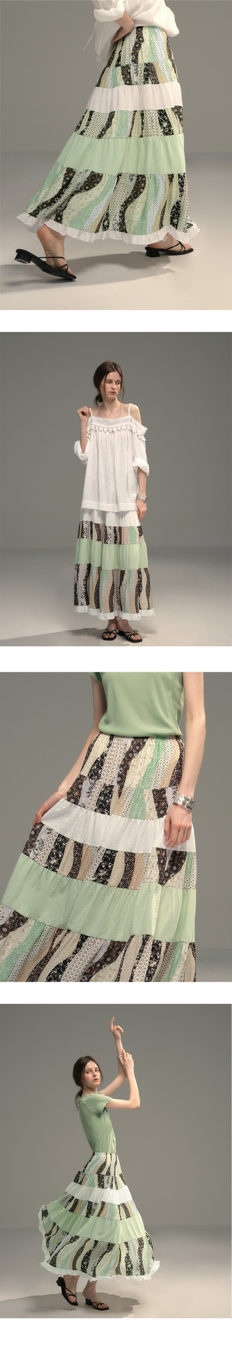 Boho Tassel Top & Patchwork Maxi Skirt