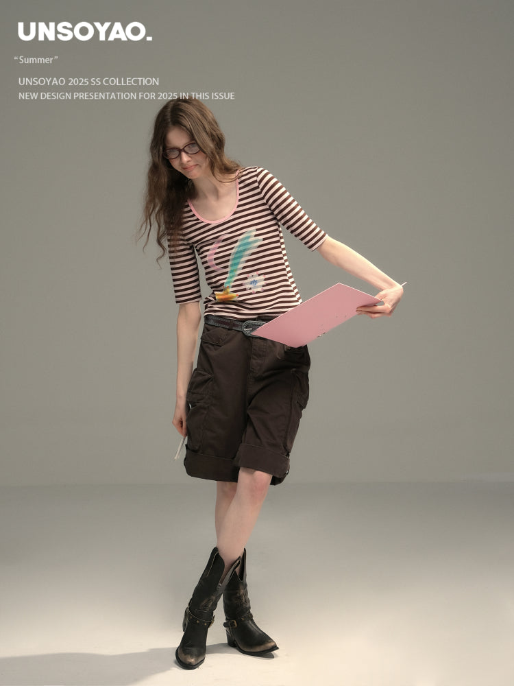 Rolled-Hem Cargo Shorts