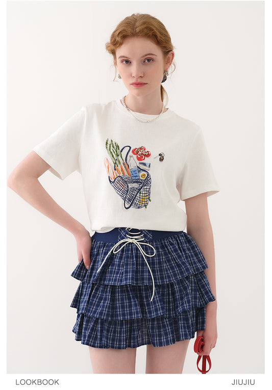 Shopping Bag Illustration Print T-Shirt