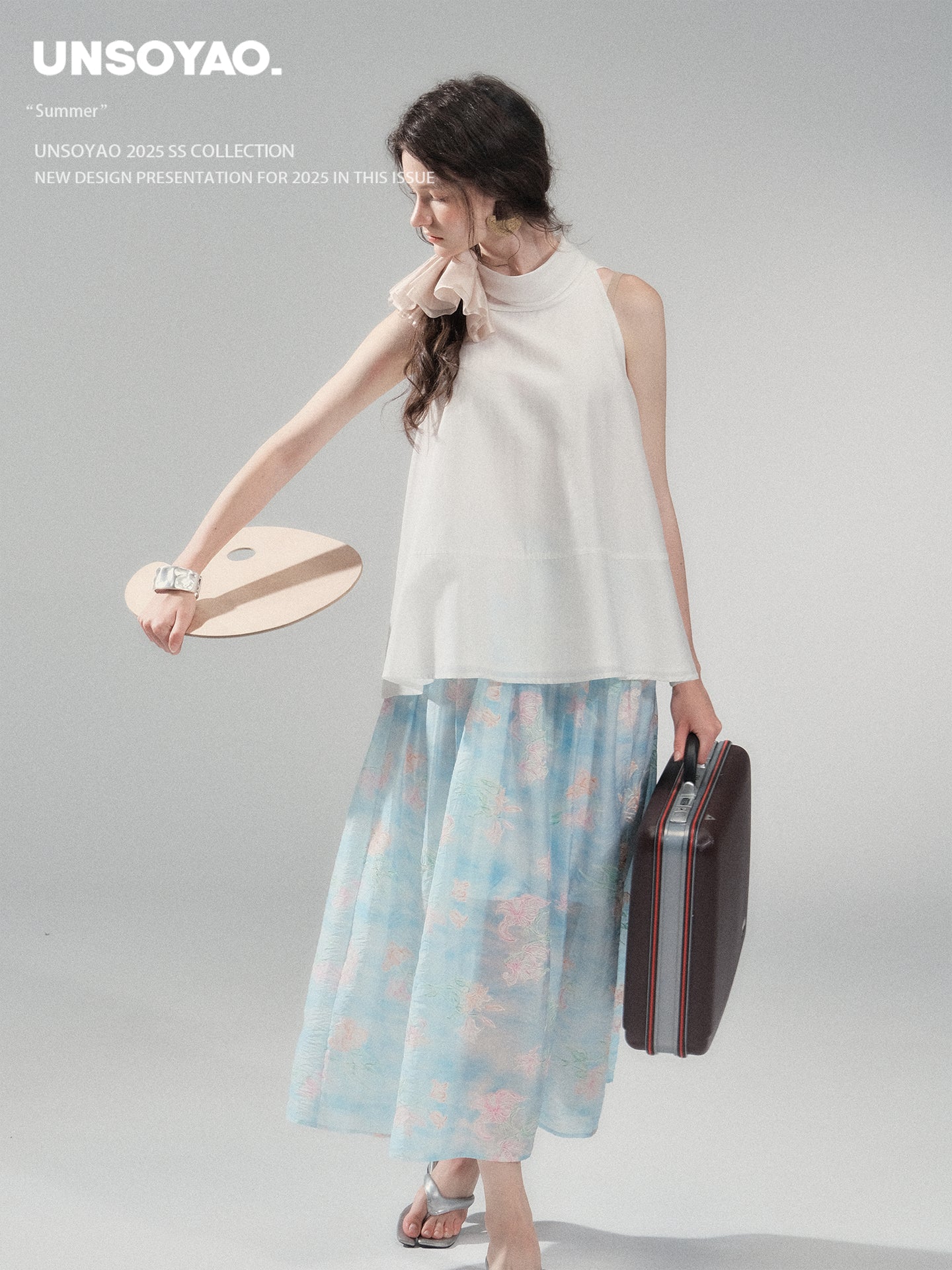 Tie-Neck Sleeveless A-Line Top
