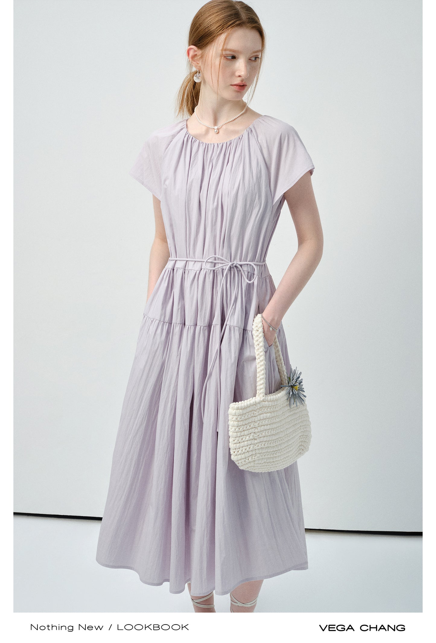 Gathered Waist Tie Strap Dress