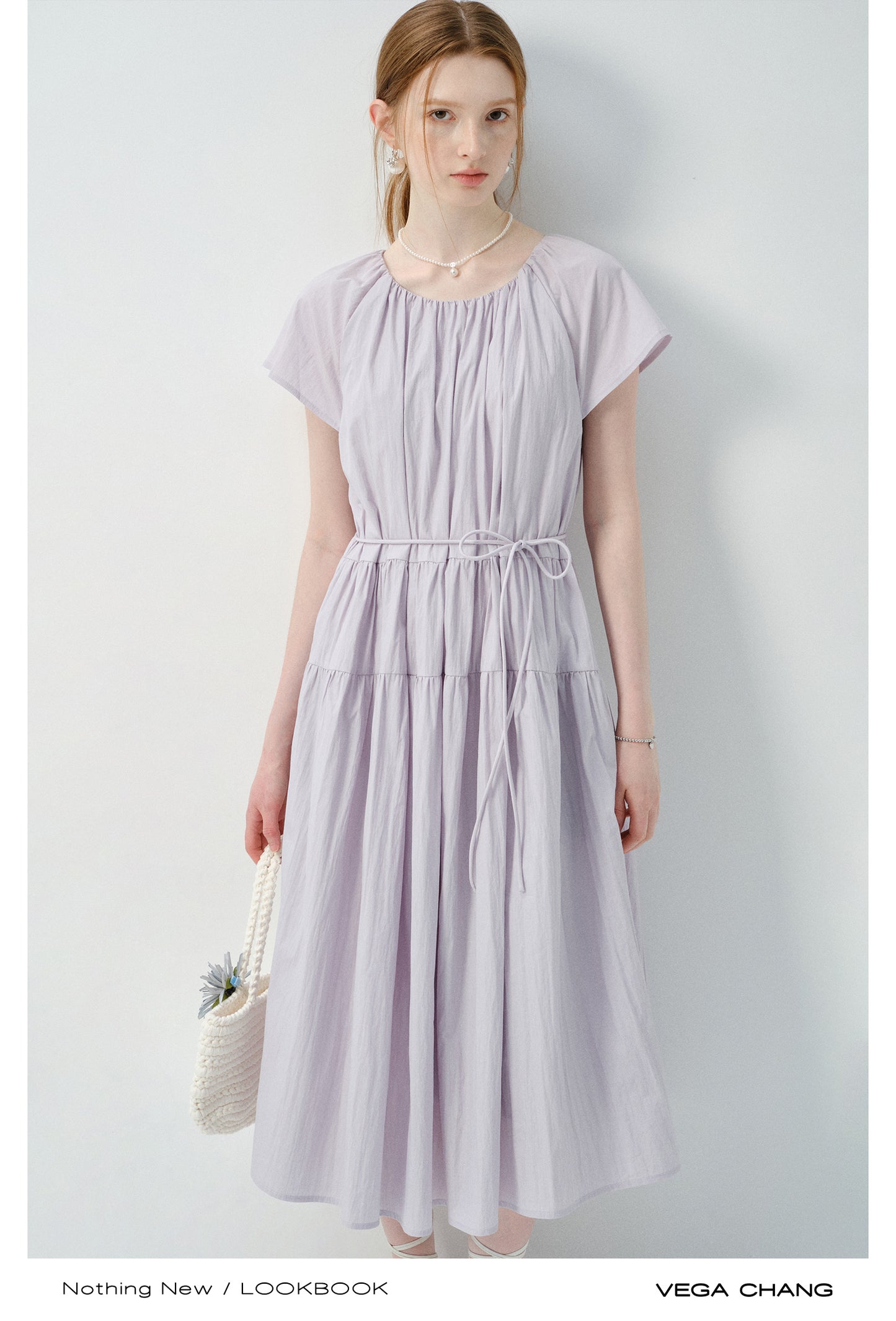 Gathered Waist Tie Strap Dress