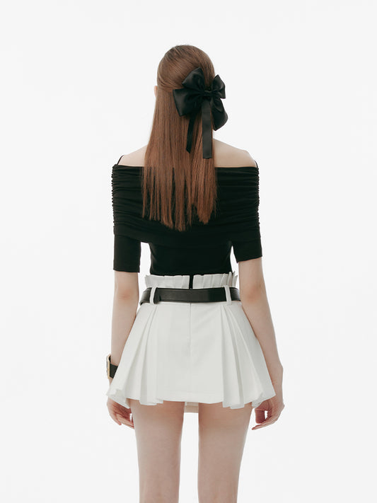 Architectural Pleated Micro Skirt