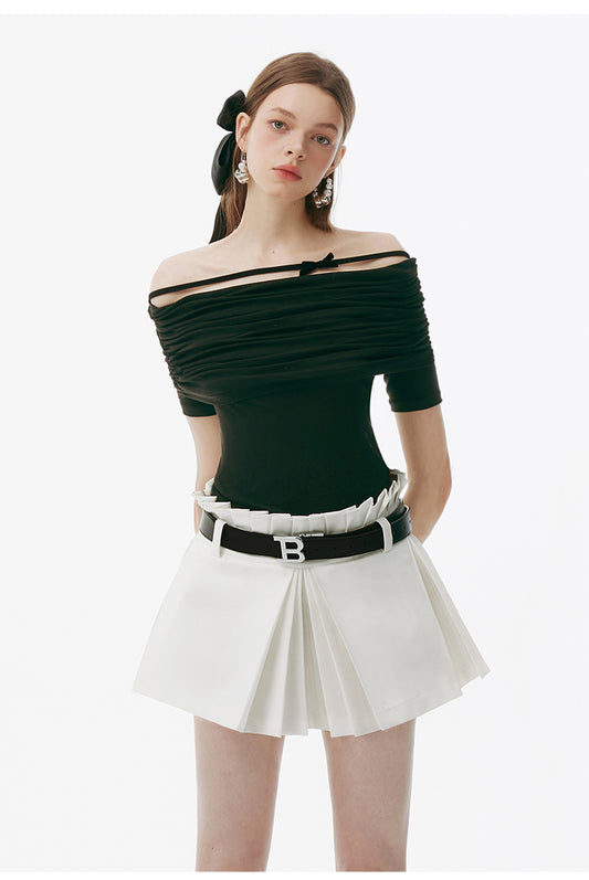 Architectural Pleated Micro Skirt