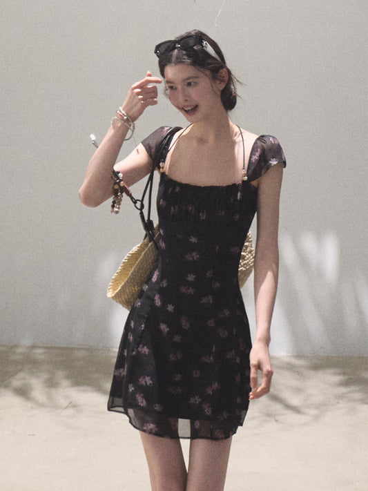 Beaded Floral Chiffon Dress In 2 Lengths