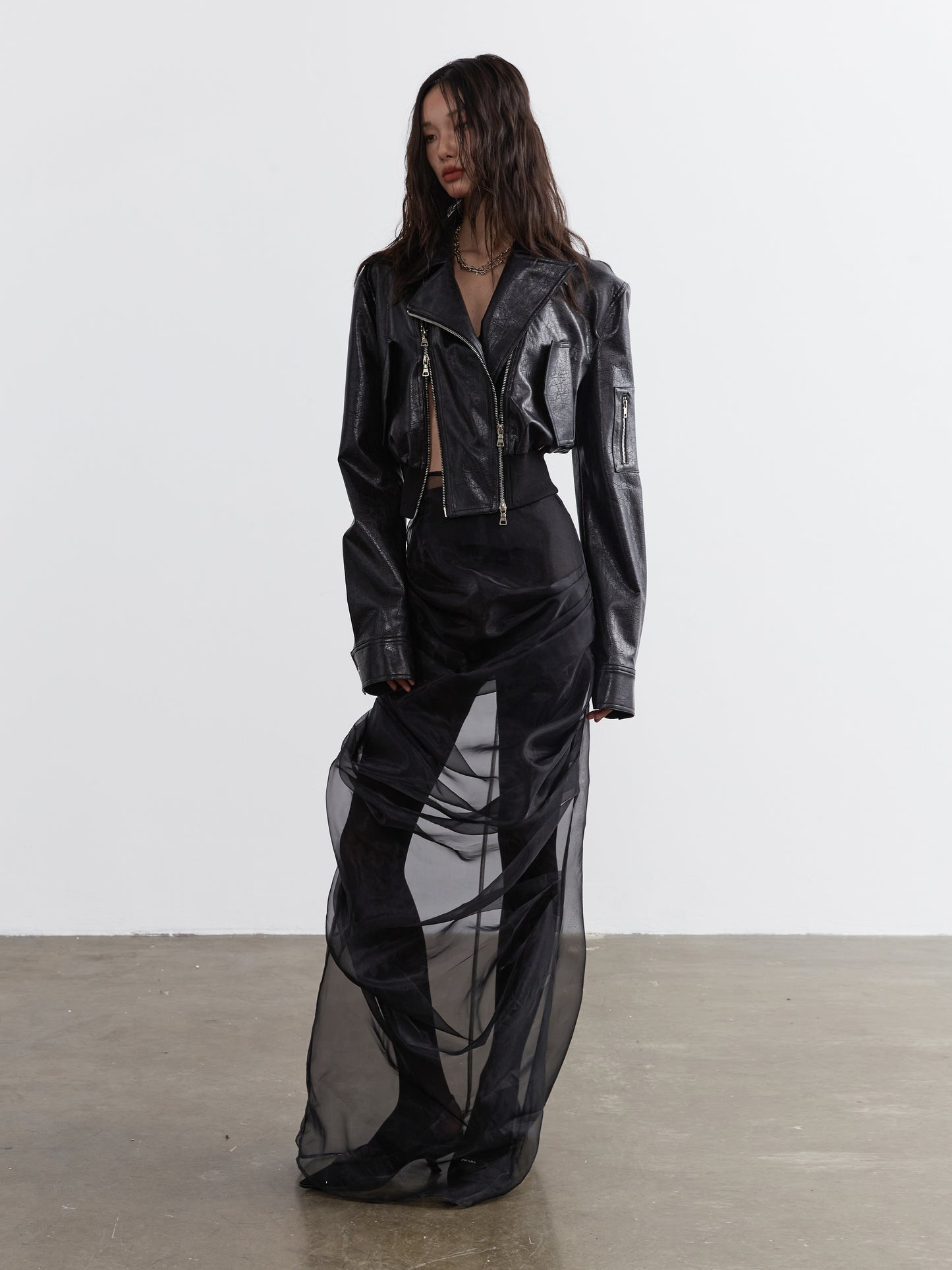 Faux Leather Double-Zip Moto Jacket