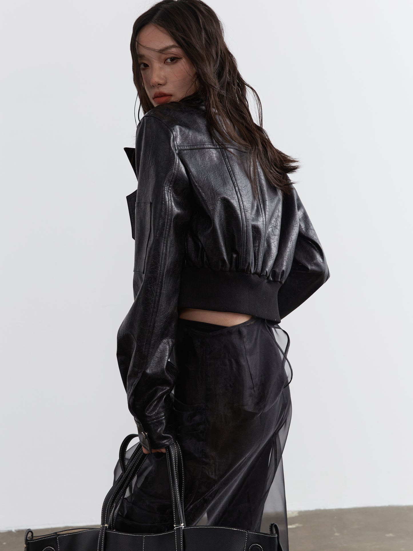 Faux Leather Double-Zip Moto Jacket
