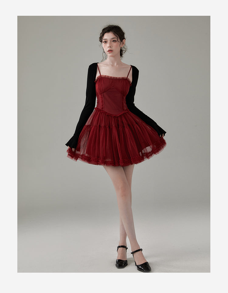 Voluminous Tulle Dress With Straps