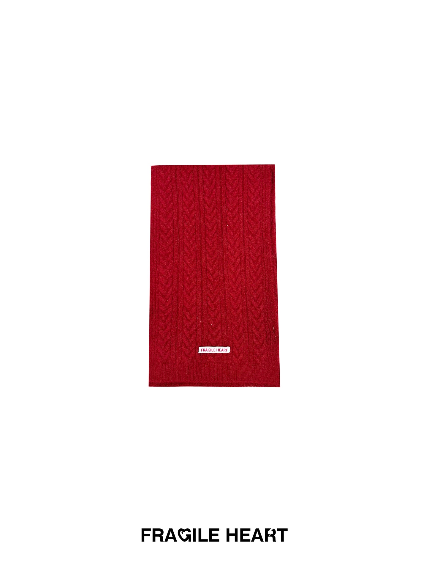 Wool Blend Cable-Knit Scarf