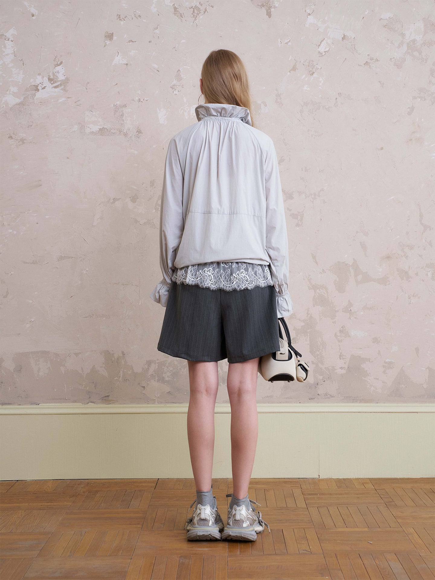 Lightweight Drawstring Jacket With Flare Cuffs
