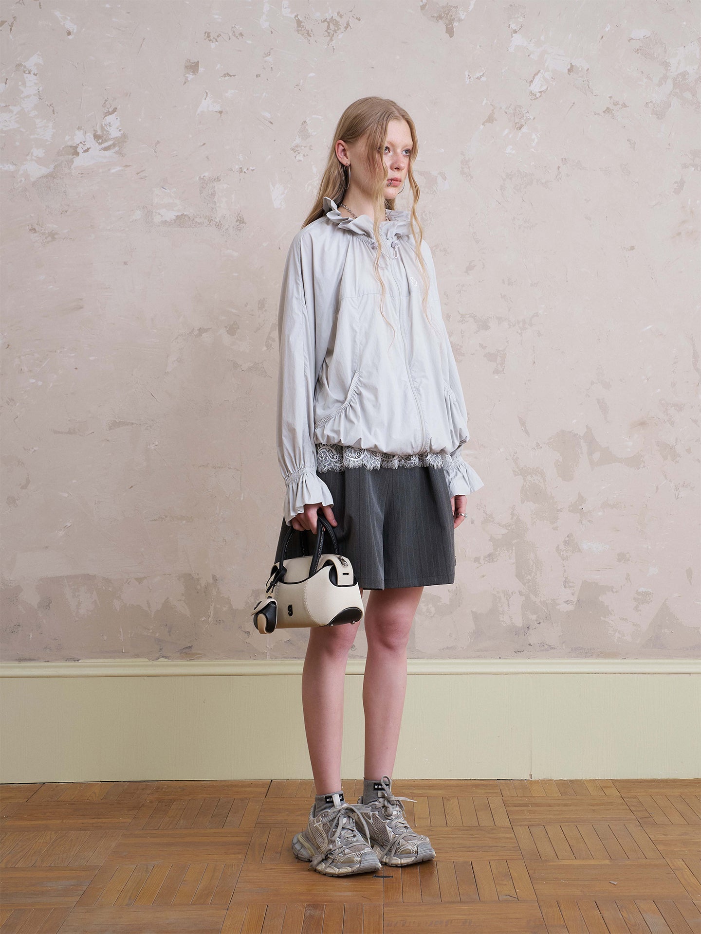 Lightweight Drawstring Jacket With Flare Cuffs