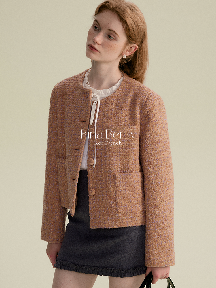 Monotone Tweed Short Jacket