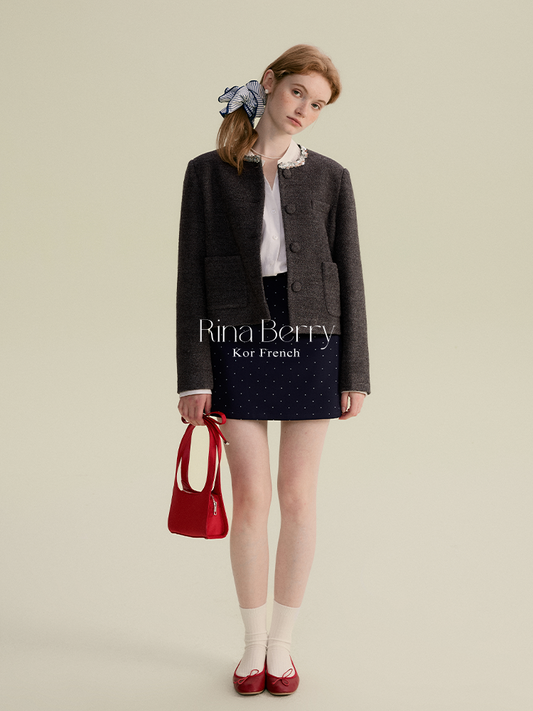 Monotone Tweed Short Jacket