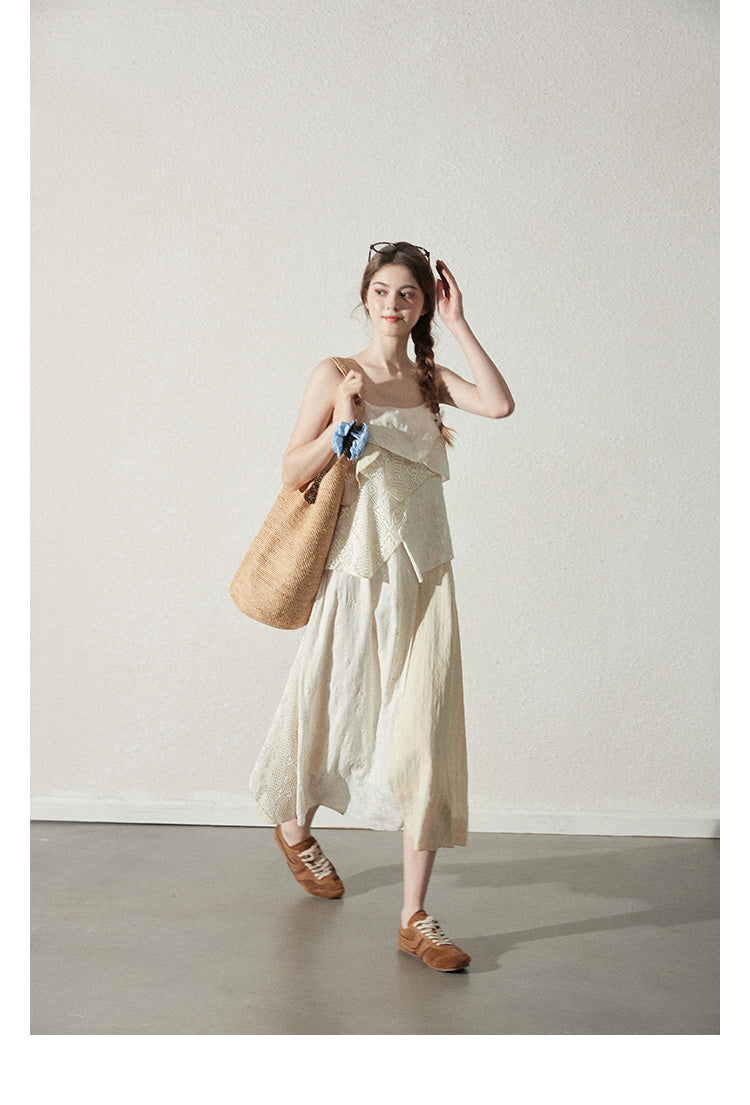 Asymmetrical Patchwork Dress With Layered Design