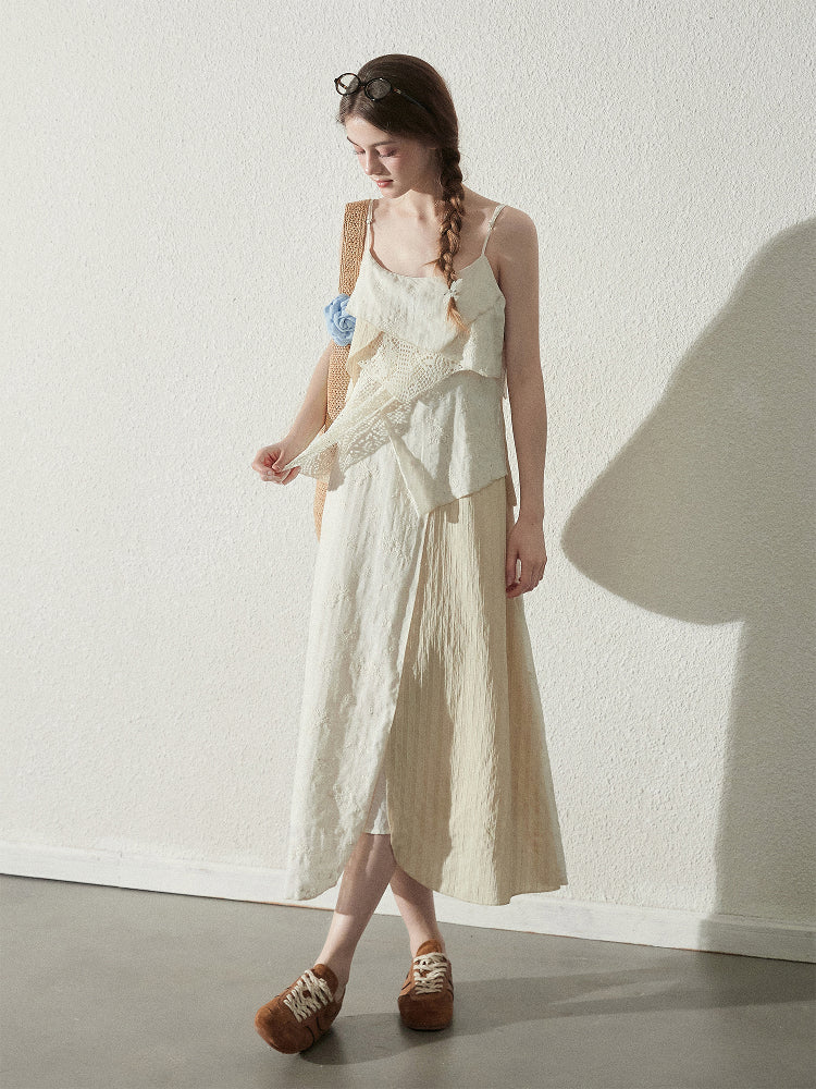 Asymmetrical Patchwork Dress With Layered Design