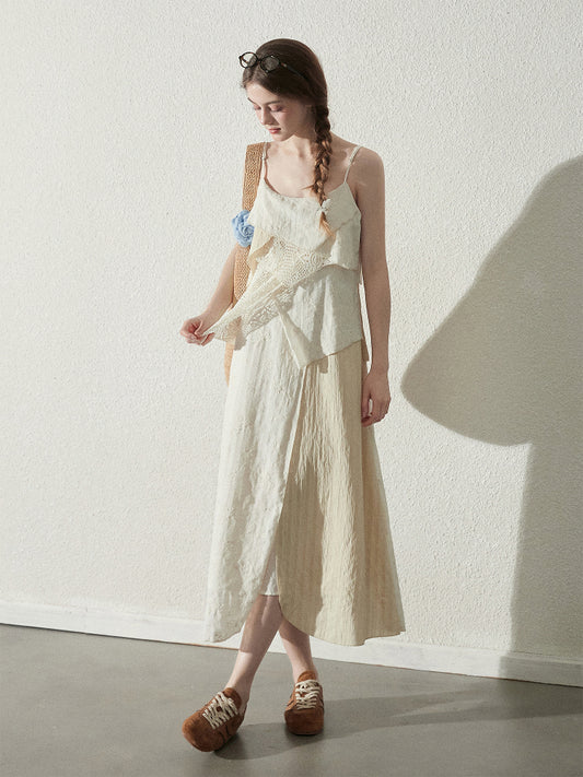 Asymmetrical Patchwork Dress With Layered Design